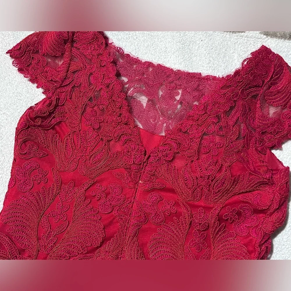 Tadashi Shoji | Red Lace Sheath Dress | Size 10